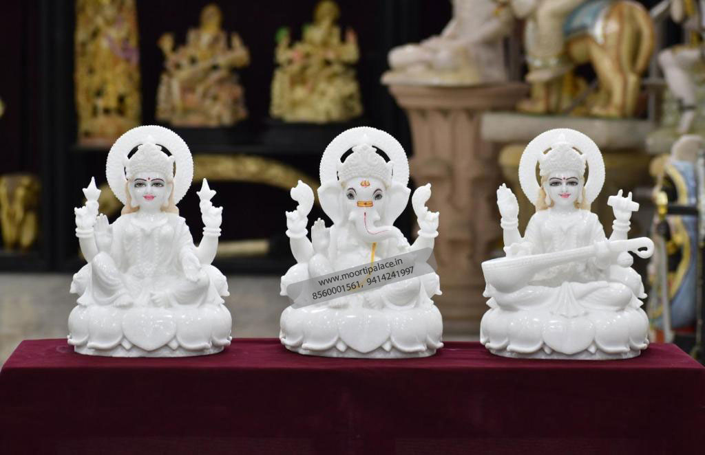 Laxmiji Ganeshji Saraswatiji Statue